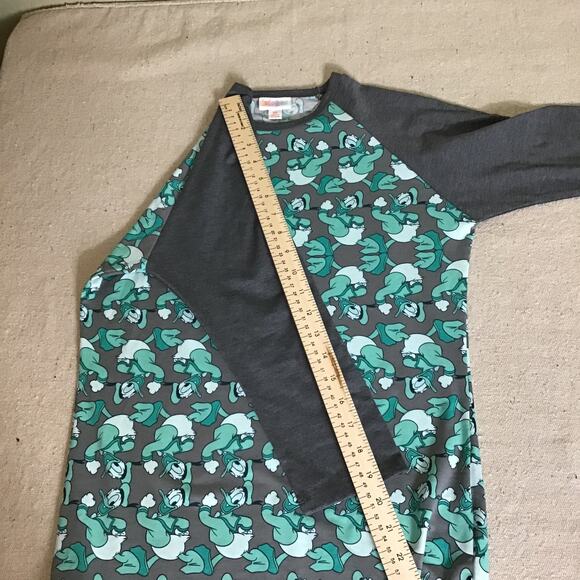 LulaRoe Women’s Gray and Blue Daffy Duck Raglan Sleeve Casual Top Sz. XS NWT - Picture 4 of 9